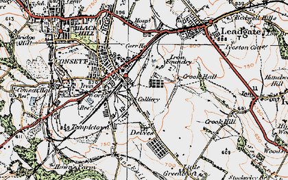 Old map of Crookhall in 1925