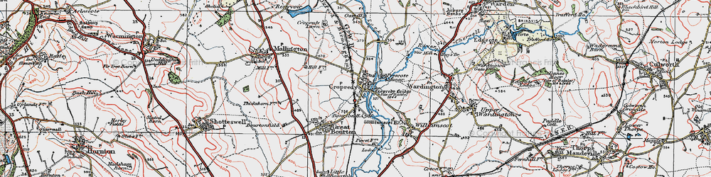 Old map of Cropredy in 1919