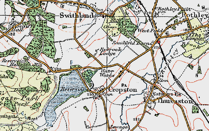 Old map of Cropston in 1921