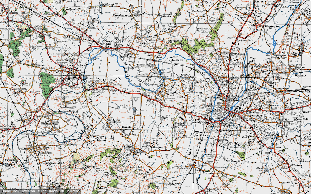 Old Map of Cropthorne, 1919 in 1919