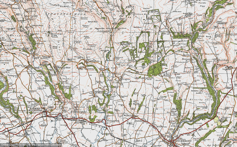 Old Map of Cropton, 1925 in 1925