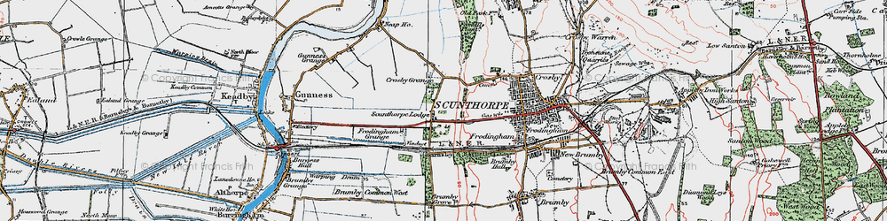 Old map of Crosby in 1923