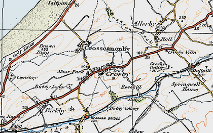 Old map of Crosby in 1925