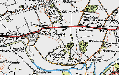 Old map of Crosby-on-Eden in 1925
