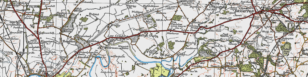 Old map of Crosby-on-Eden in 1925