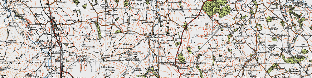 Old map of Bank Moor in 1925