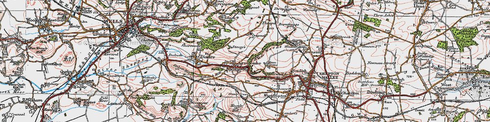 Old map of Croscombe in 1919