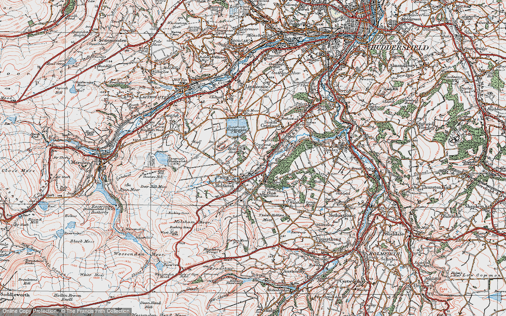 Old Map of Crosland Edge, 1924 in 1924