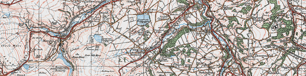 Old map of Crosland Edge in 1924