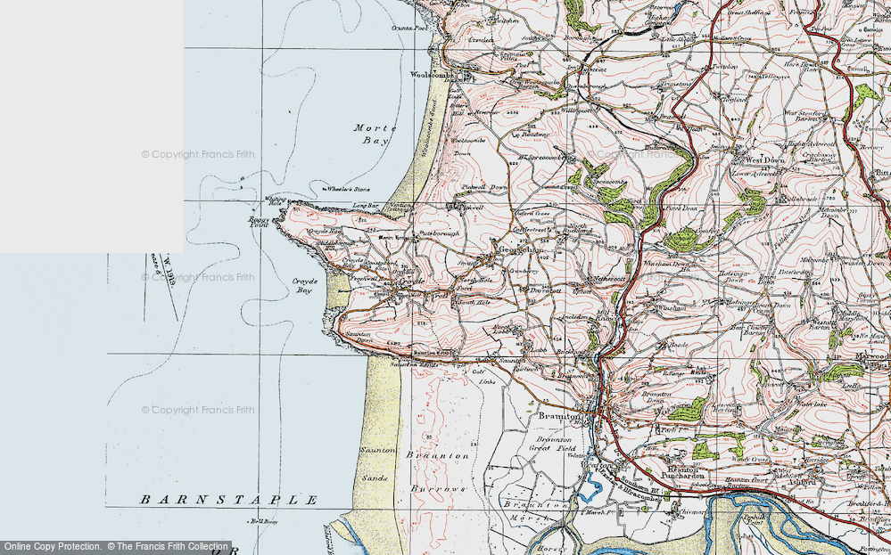 Old Map of Cross, 1919 in 1919