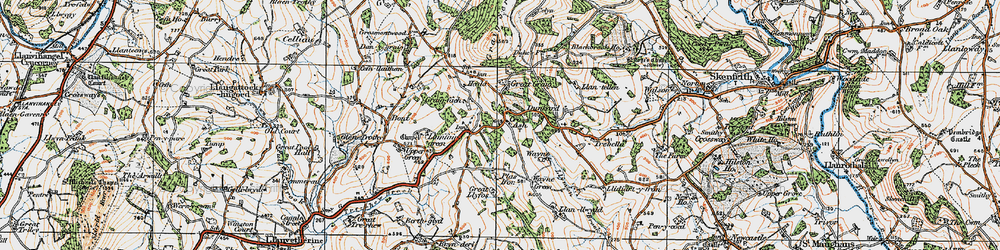 Old map of Cross Ash in 1919