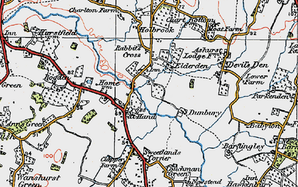Old map of Cross-at-Hand in 1921