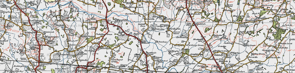 Old map of Cross-at-Hand in 1921