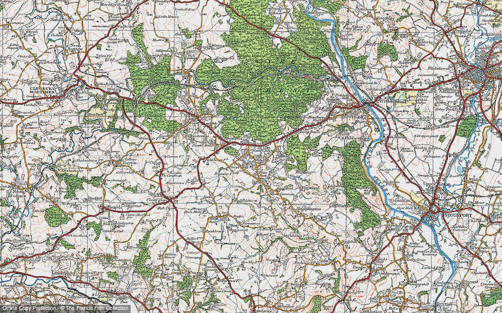 Old Map of Cross Bank, 1920 in 1920