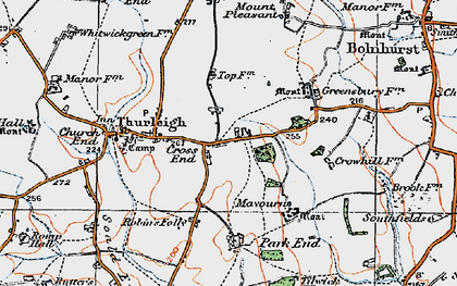Old map of Cross End in 1919