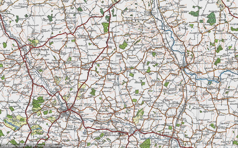 Old Map of Historic Map covering Birchleys in 1921
