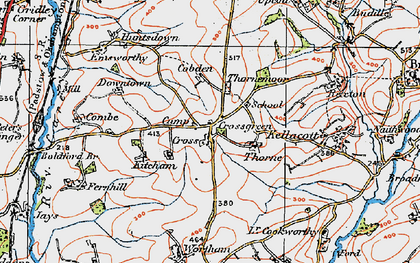 Old map of Cross Green in 1919