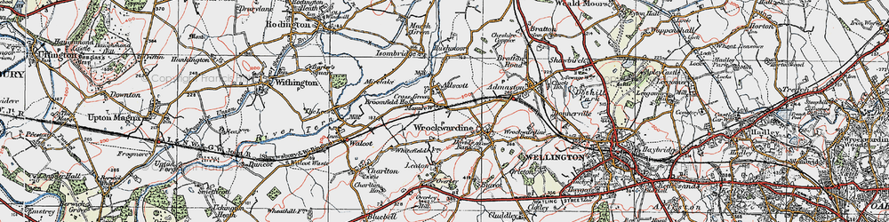 Old map of Cross Green in 1921