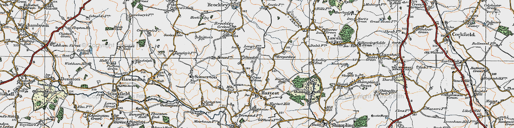 Old map of Cross Green in 1921