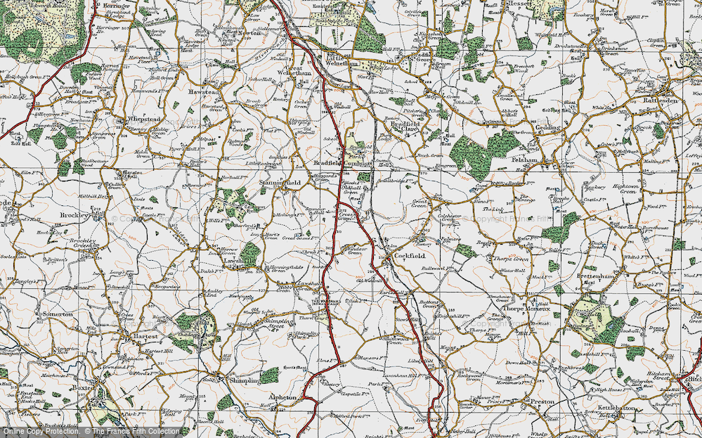 Old Map of Cross Green, 1921 in 1921