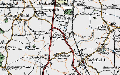Old map of Cross Green in 1921
