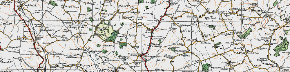 Old map of Cross Green in 1921