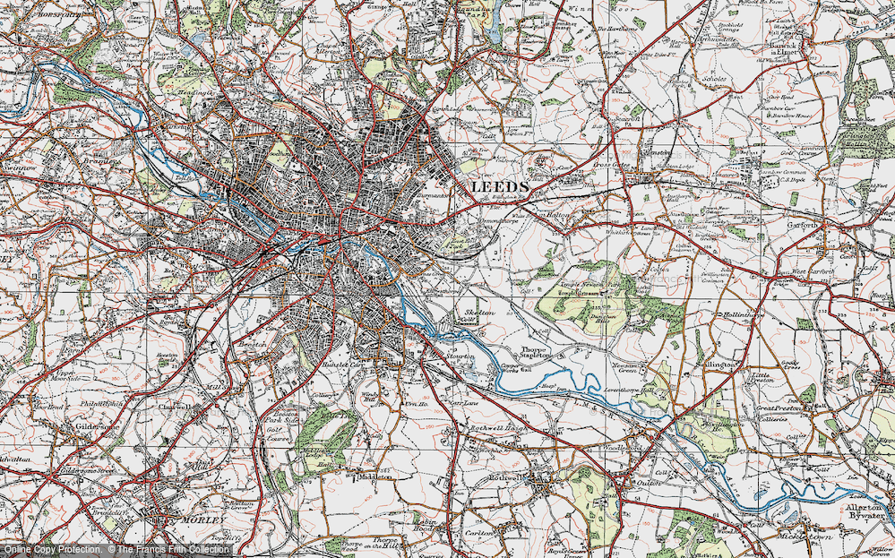 Old Map of Cross Green, 1925 in 1925