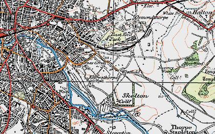 Old map of Cross Green in 1925