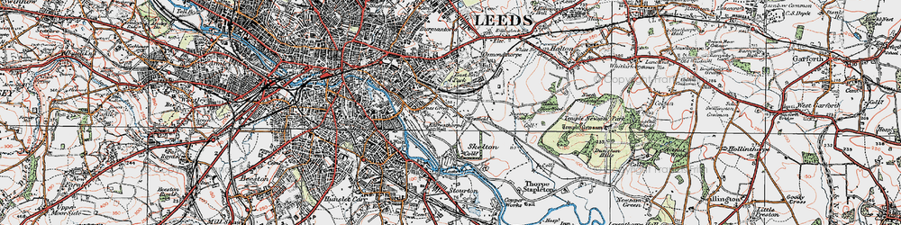 Old map of Cross Green in 1925