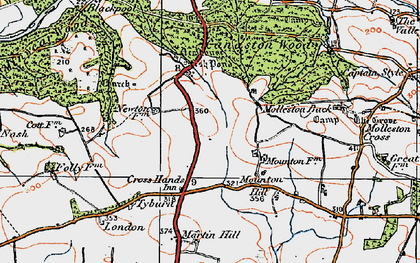 Old map of Cross Hands in 1922