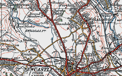 Old map of Cross Heath in 1921