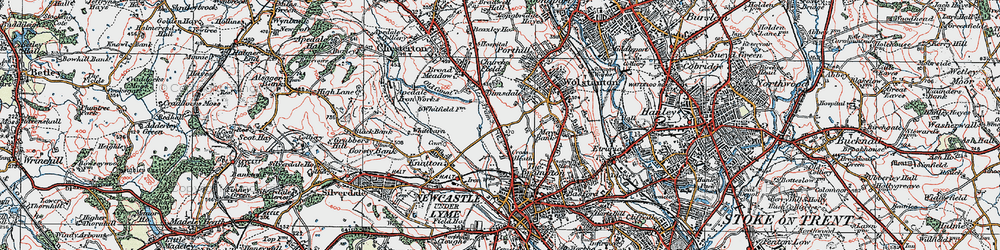 Old map of Cross Heath in 1921