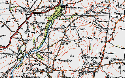 Old map of Trevisquite Manor in 1919
