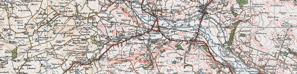 Old map of Cross Hills in 1925