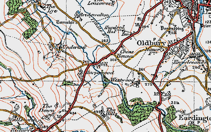 Old map of Cross Houses in 1921