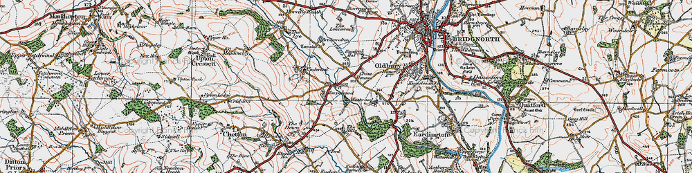 Old map of Cross Houses in 1921
