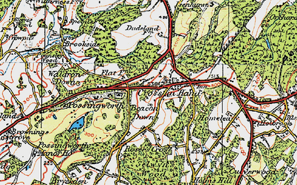 Old map of Cross in Hand in 1920