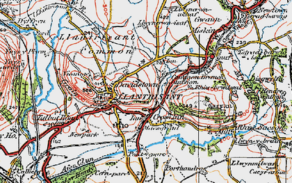 Old map of Afon Clun in 1922