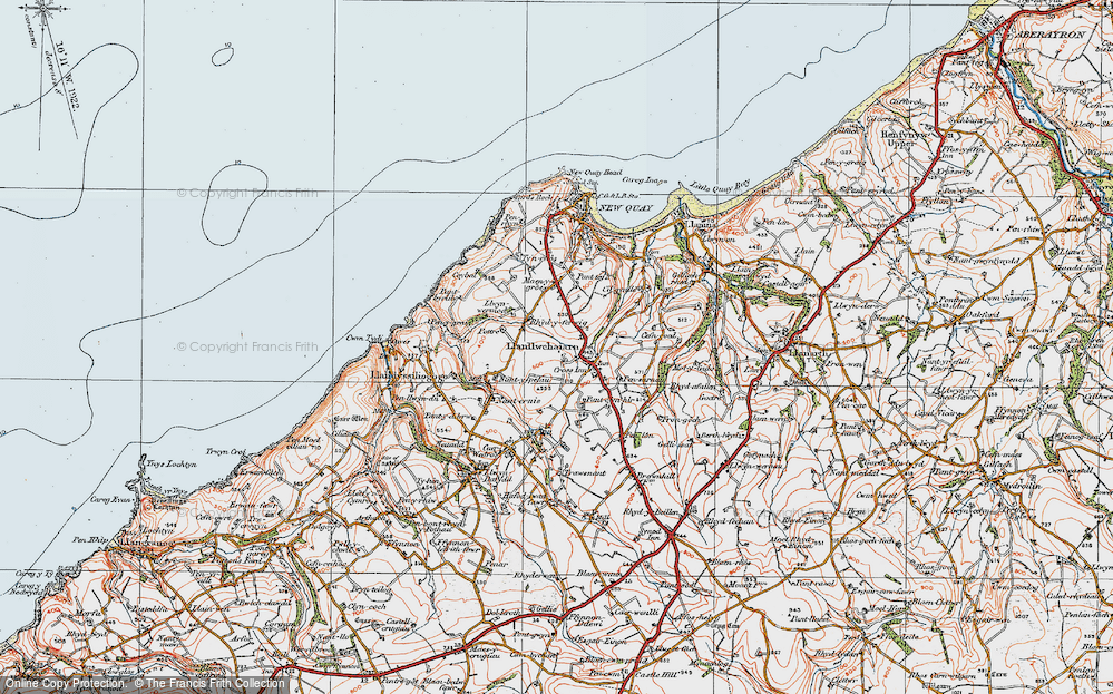 Old Map of Historic Map covering Brynonnen in 1923