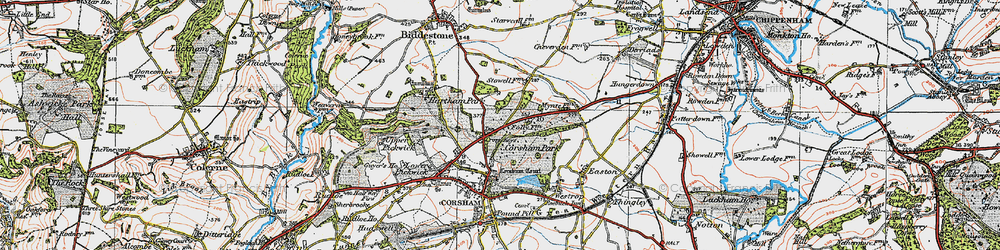 Old map of Cross Keys in 1919