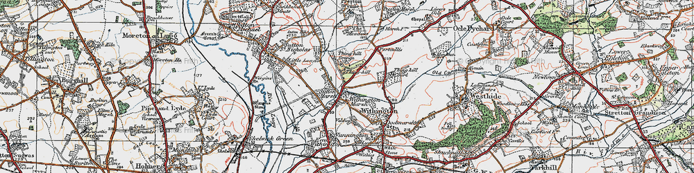 Old map of Cross Keys in 1920