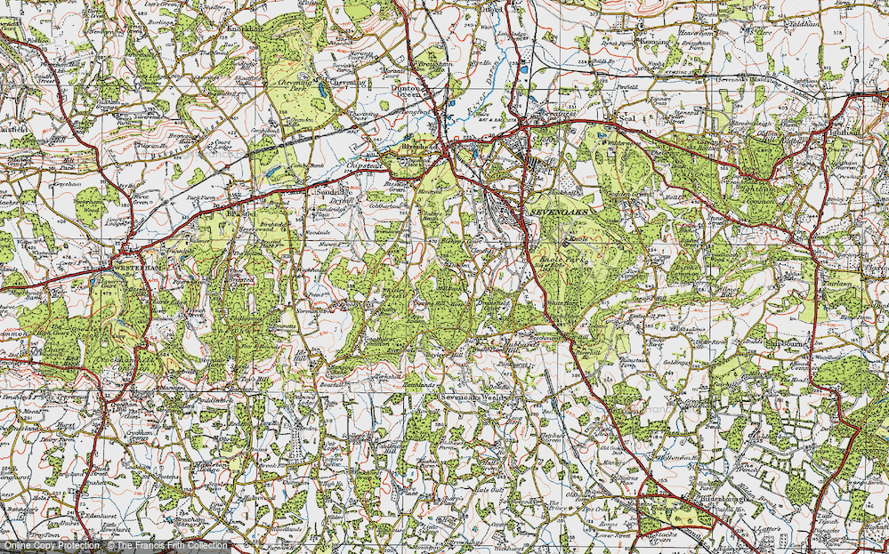 Old Map of Historic Map covering Whitley Forest in 1920