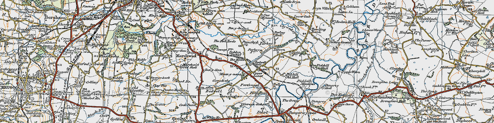 Old map of Cross Lanes in 1921