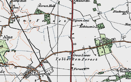 Old map of Tollerton Forest in 1924