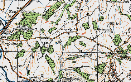 Old map of Cross Llyde in 1919