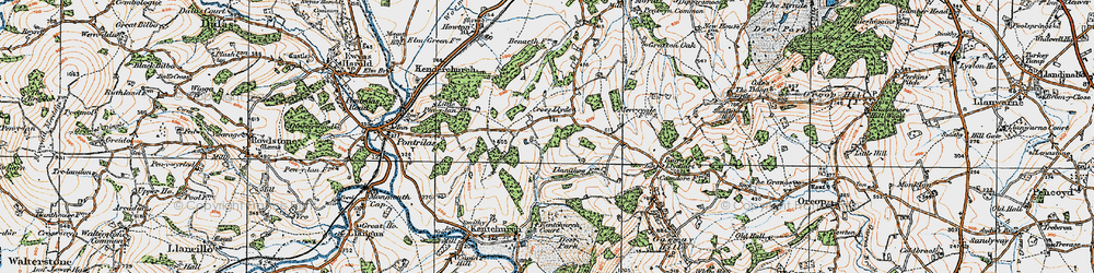 Old map of Cross Llyde in 1919