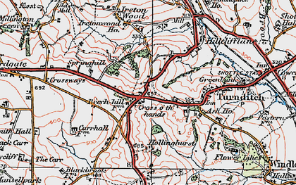 Old map of Cross o'th hands in 1921
