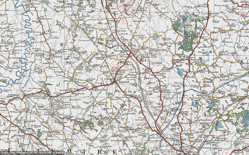 Old Map of Cross o' th' Hill, 1921 in 1921
