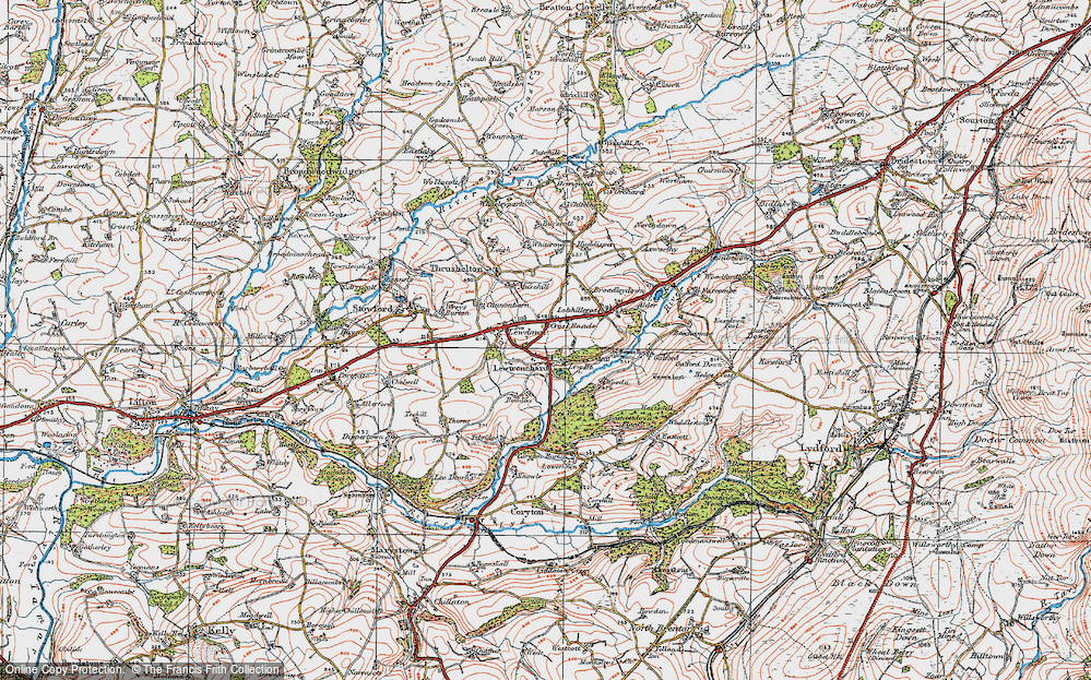 Old Map of Cross Roads, 1919 in 1919