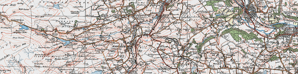 Old map of Cross Roads in 1925